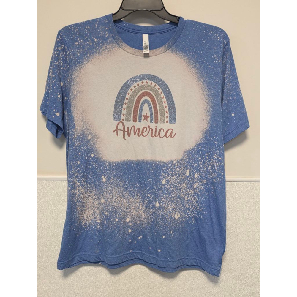 Women's Canvas Blue Bleached Short Sleeve Tee XL‎